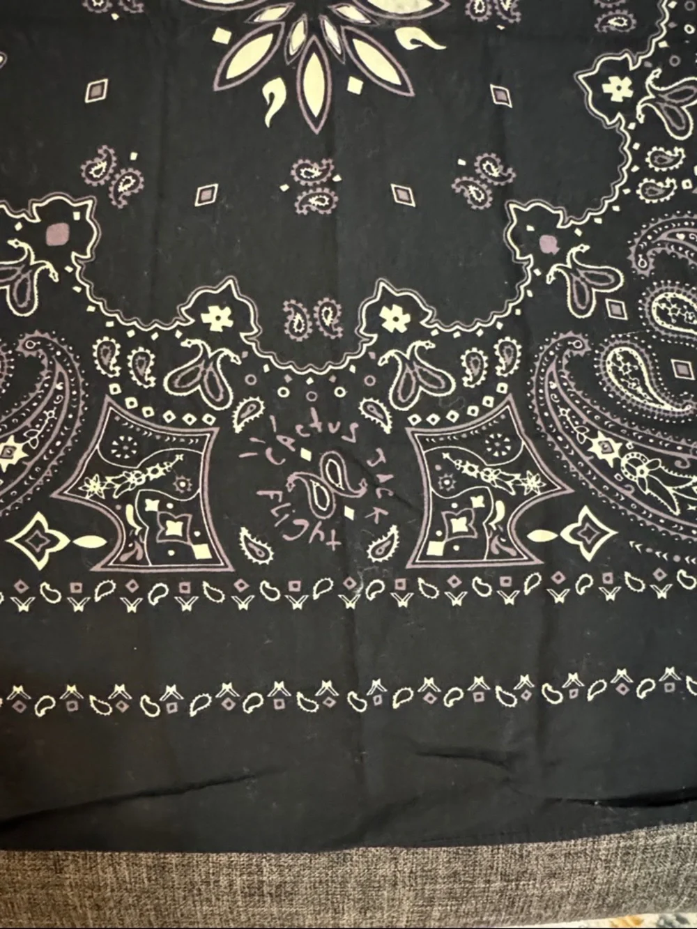 Cactus Jack Travis Scott Jordan Style Bandana Black Paisley 24x24